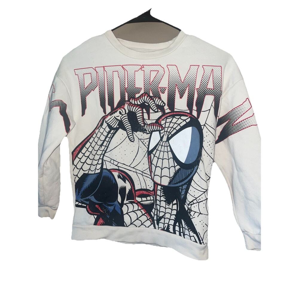 Boys Spiderman Marvel Comic Book Style Design Sweatshirt Super Hero Sz 8 M